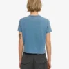 Camiseta corta holgada orgánica - Índigo descolorido