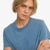 Camiseta corta holgada orgánica - Índigo descolorido