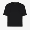 Camiseta corta holgada orgánica - Negro intenso