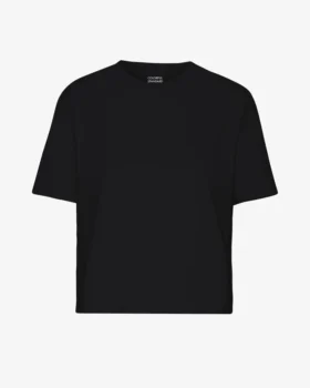 Camiseta corta holgada orgánica - Negro intenso