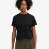 Camiseta corta holgada orgánica - Negro intenso