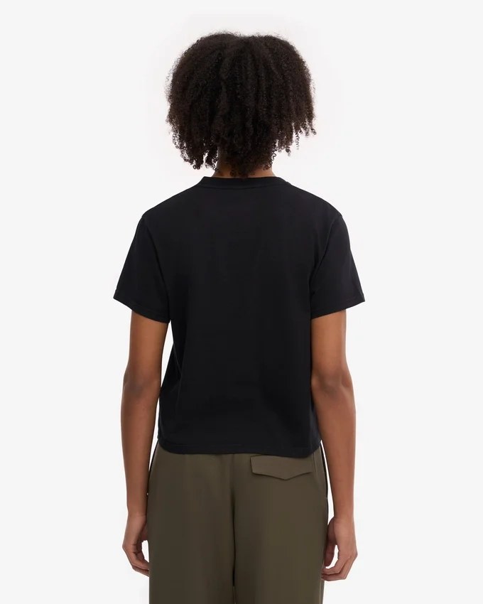 Camiseta corta holgada orgánica - Negro intenso