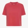 Camiseta corta holgada orgánica - Rojo deslavado