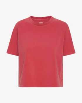 Camiseta corta holgada orgánica - Rojo deslavado