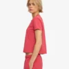 Camiseta corta holgada orgánica - Rojo deslavado