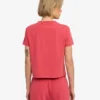 Camiseta corta holgada orgánica - Rojo deslavado