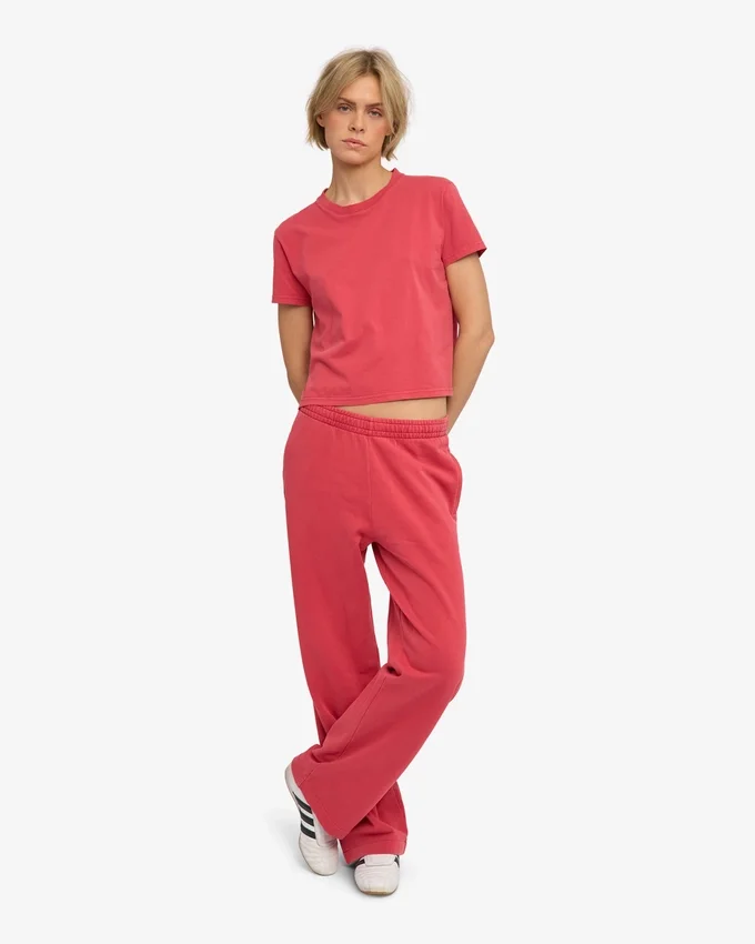 Camiseta corta holgada orgánica - Rojo deslavado