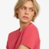 Camiseta corta holgada orgánica - Rojo deslavado