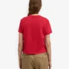 Camiseta corta holgada orgánica - Rojo escarlata