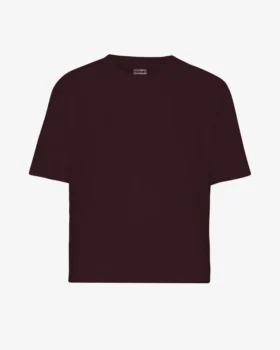 Camiseta corta holgada orgánica - Rojo sangre