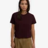Camiseta corta holgada orgánica - Rojo sangre