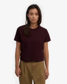 Camiseta corta holgada orgánica – Rojo sangre