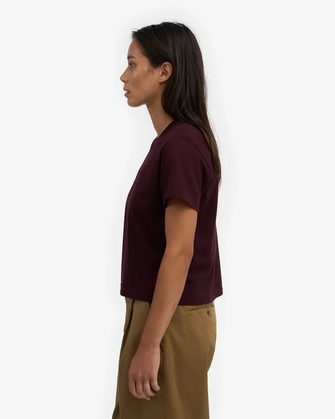 Camiseta corta holgada orgánica - Rojo sangre