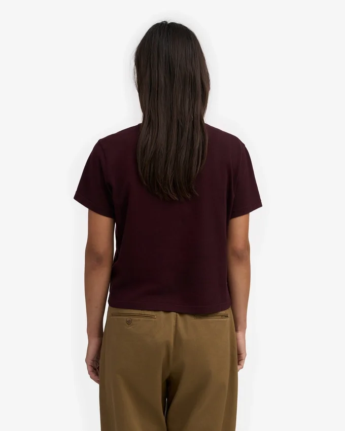 Camiseta corta holgada orgánica - Rojo sangre