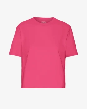 Camiseta corta holgada orgánica - Rosa chicle
