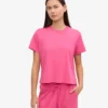 Camiseta corta holgada orgánica - Rosa chicle