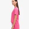 Camiseta corta holgada orgánica - Rosa chicle