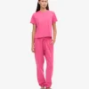 Camiseta corta holgada orgánica - Rosa chicle