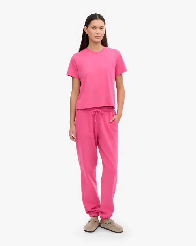 Camiseta corta holgada orgánica - Rosa chicle