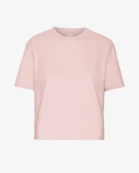 Camiseta corta holgada orgánica - Rosa descolorido