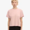 Camiseta corta holgada orgánica - Rosa descolorido