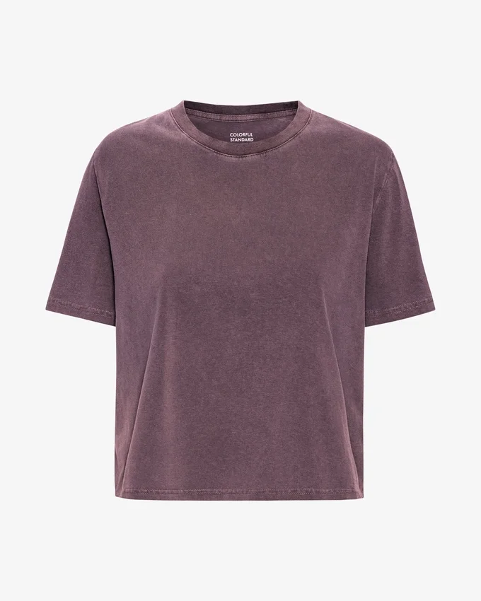 Camiseta corta holgada orgánica - Uva descolorida