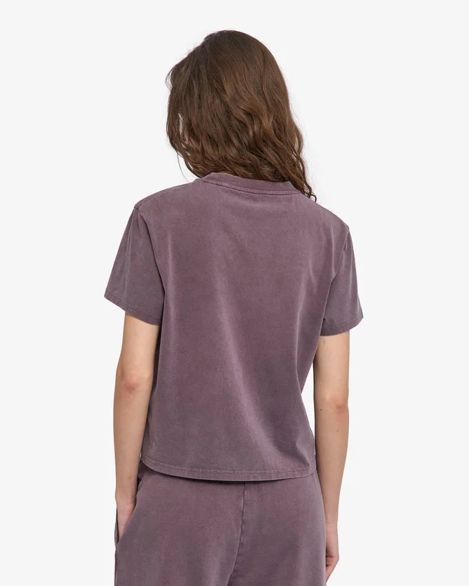 Camiseta corta holgada orgánica - Uva descolorida