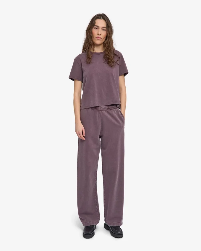 Camiseta corta holgada orgánica - Uva descolorida