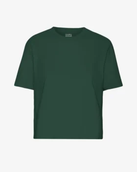 Camiseta corta holgada orgánica - Verde esmeralda