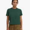 Camiseta corta holgada orgánica - Verde esmeralda