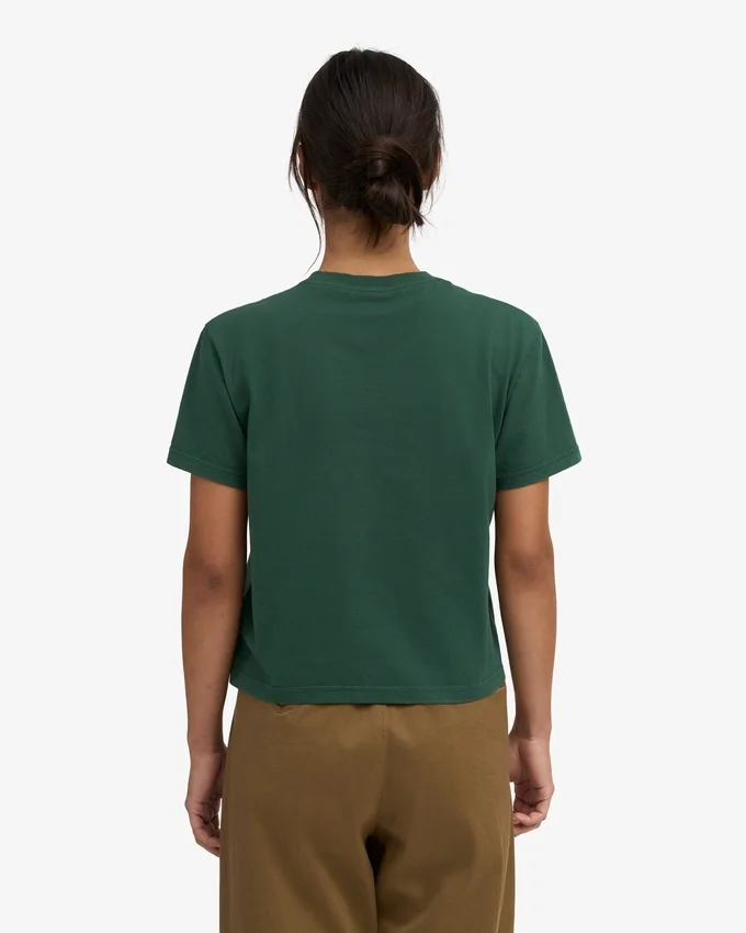 Camiseta corta holgada orgánica - Verde esmeralda