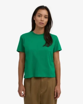 Camiseta corta holgada orgánica – Verde Kelly