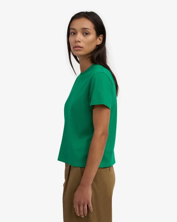 Camiseta corta holgada orgánica - Verde Kelly