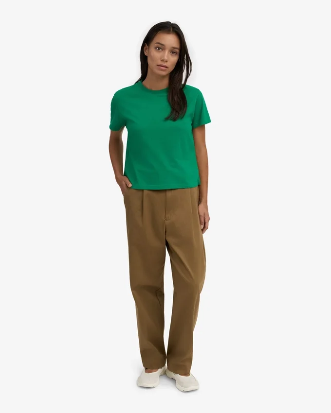Camiseta corta holgada orgánica - Verde Kelly