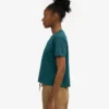 Camiseta corta holgada orgánica - Verde océano