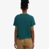 Camiseta corta holgada orgánica - Verde océano