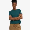 Camiseta corta holgada orgánica - Verde océano