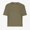 Camiseta corta holgada orgánica - Verde oliva apagado