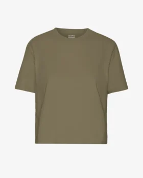 Camiseta corta holgada orgánica - Verde oliva apagado