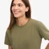 Camiseta corta holgada orgánica - Verde oliva apagado