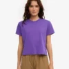 Camiseta corta holgada orgánica - Violeta ultravioleta
