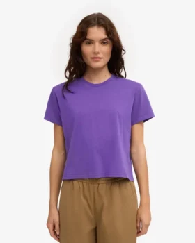 Camiseta corta holgada orgánica – Violeta ultravioleta