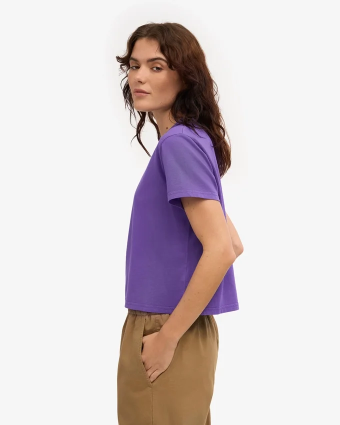 Camiseta corta holgada orgánica - Violeta ultravioleta