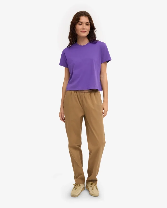 Camiseta corta holgada orgánica - Violeta ultravioleta
