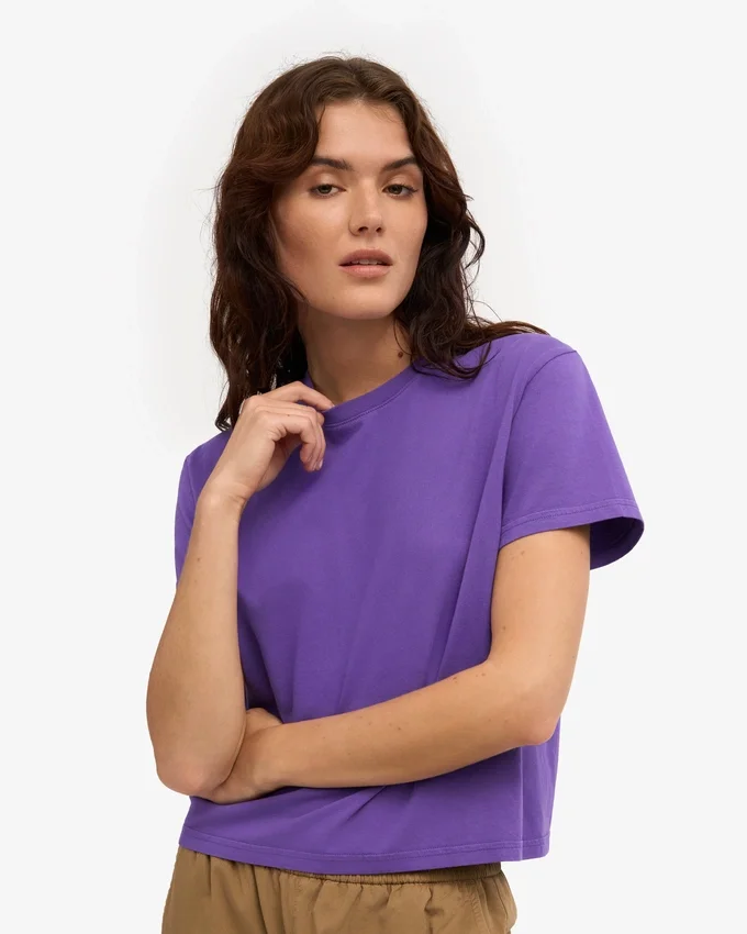 Camiseta corta holgada orgánica - Violeta ultravioleta