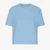 Camiseta corta orgánica de corte cuadrado - Azul mar