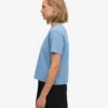 Camiseta corta orgánica de corte cuadrado - Azul mar