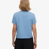 Camiseta corta orgánica de corte cuadrado - Azul mar