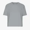 Camiseta corta y holgada orgánica - Azul acero