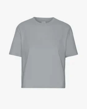 Camiseta corta y holgada orgánica - Azul acero